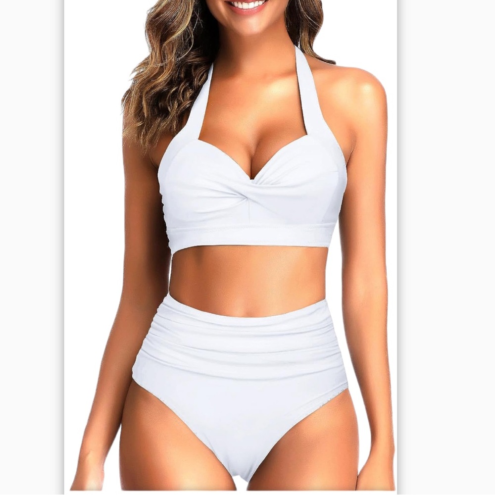 Tempt Me Women Bikini Push-up Retro Halter High Waisted Swimsuit  Size Large